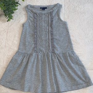 Gap 4/5 Gray Ruffle Tank Dress EUC Girls